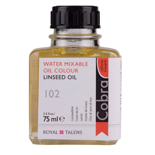 photo-Huile de Lin - Diluant  à l'eau - Peinture à l'huile - Cobra - Flacon 75ml