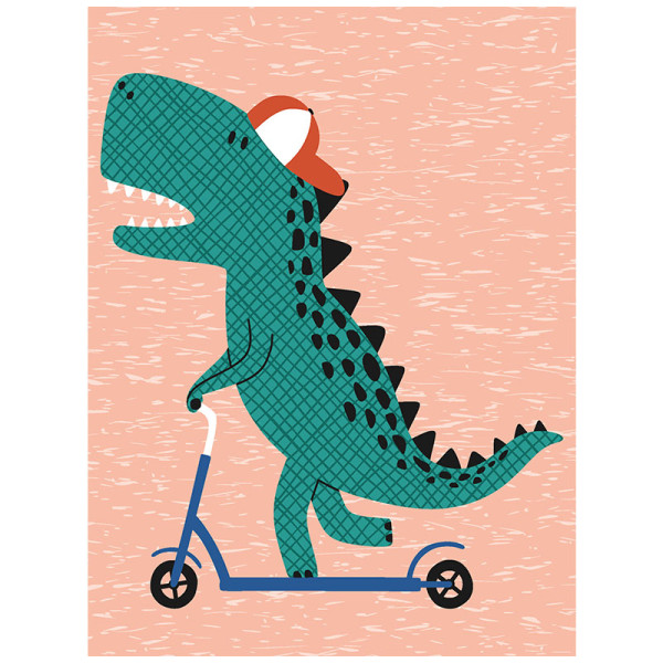 photo-Kit de diamond painting - Enfant - Dinosaure - 15x20cm