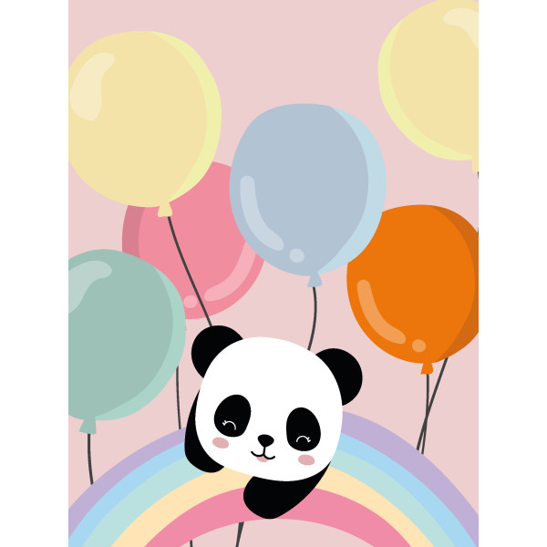 photo-Kit de diamond painting - Enfant - Panda - 15x20cm