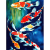 photo-Kit de diamond painting - Poissons - Carpes - 40x30cm