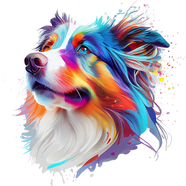 photo-Kit de diamond painting - Modèle chien - Animaux - 40x30cm