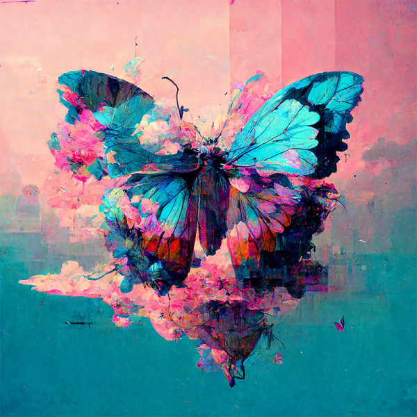 photo-Kit de diamond painting - Modèle papillon coloré - 40x30cm