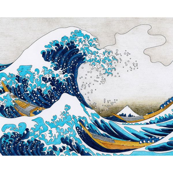 photo-Kit de diamond painting - Modèle la vague d'Hokusai - Japon - 40x50cm