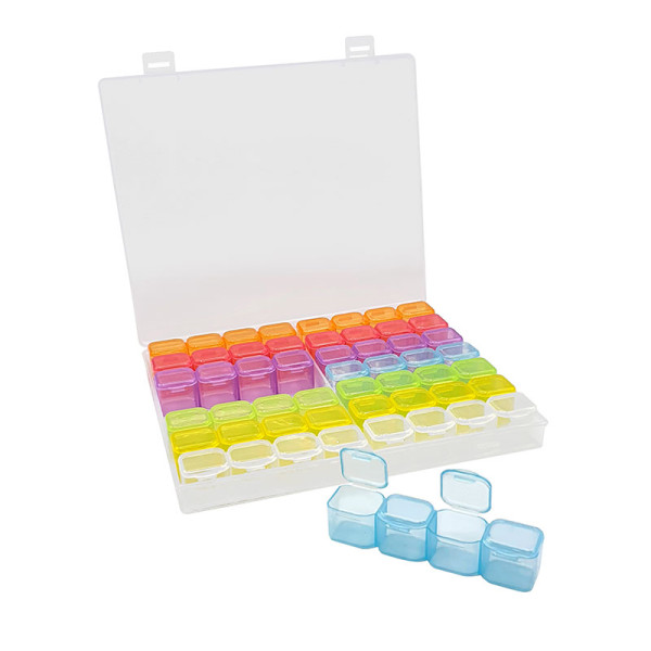 photo-Boîte de rangement - Diamants pour Diamond Painting - Plastique - 56 cases