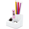 photo-Pot à crayons - Organisateur de bureau - Blanc - 5 compartiments - Rapesco