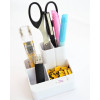Pot à crayons - Organisateur de bureau - Blanc - 5 compartiments - Rapesco