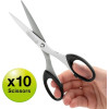 Ciseaux - Bouts pointus - 16 cm - Bureau - Lot de 10 - Lame acier - Rapesco
