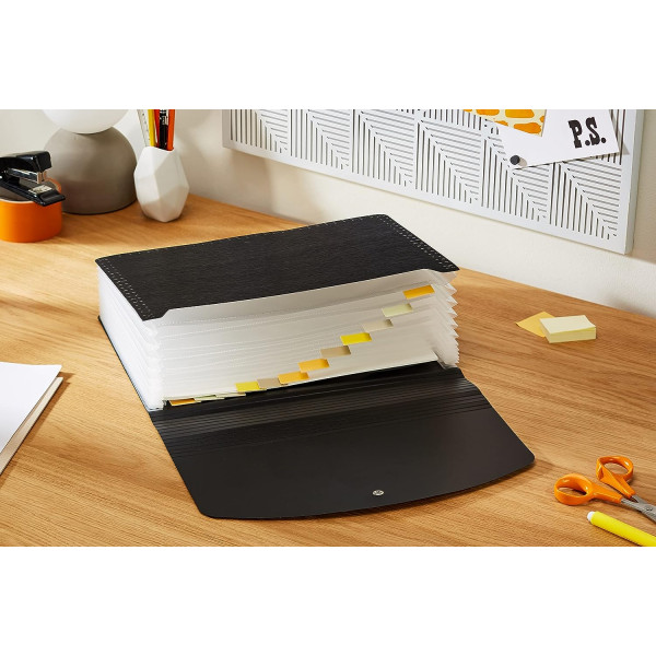 Trieur - Valisette - 13 compartiments - Noir - Format A4 - Rapesco