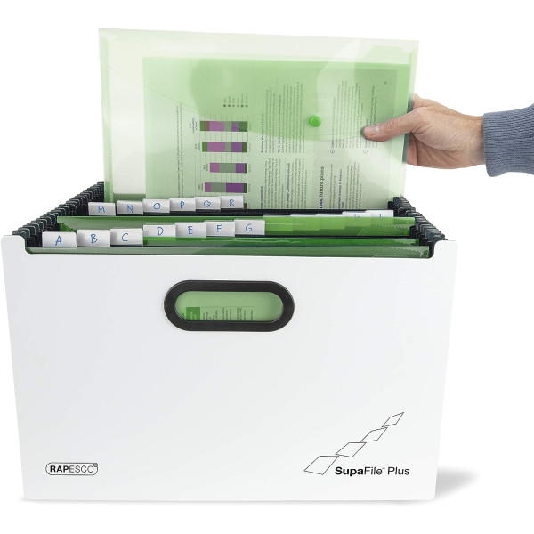 Trieur - Valisette - Classement - 26 compartiments - Blanc - Format A4+ - Rapesco