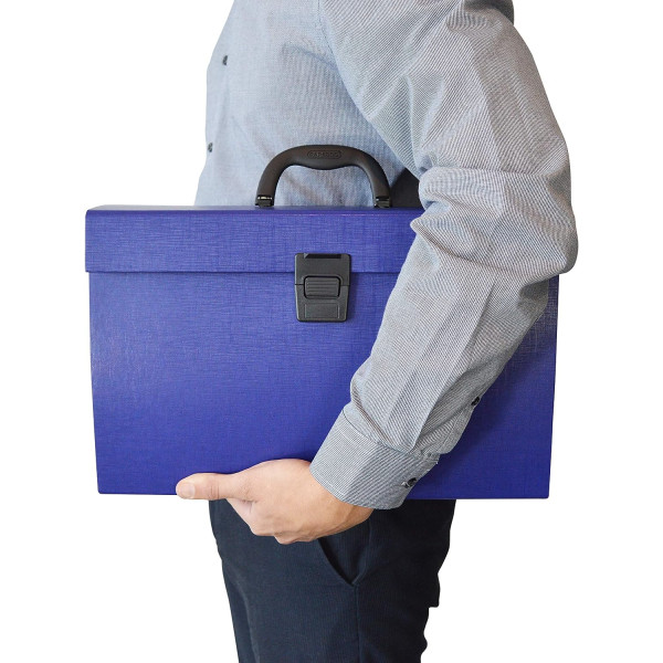 Trieur - Valisette - Classement - 19 compartiments - Bleu - Format A4+ - Rapesco