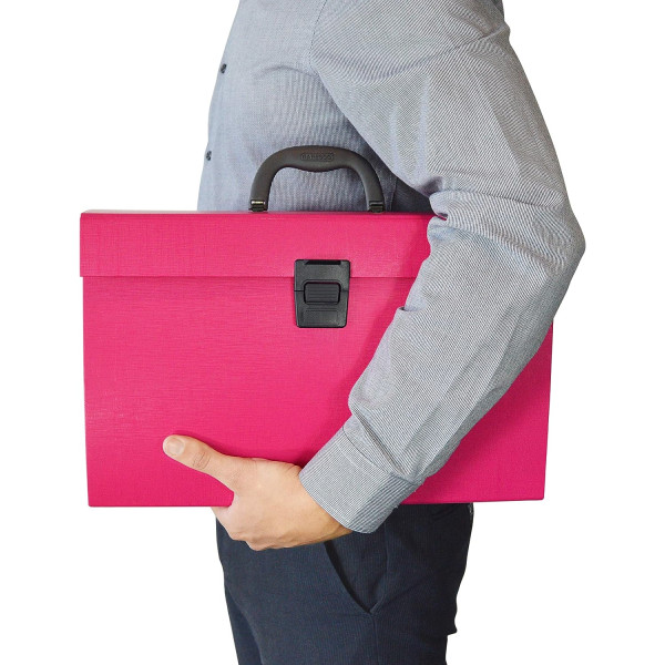 Trieur - Valisette - Classement - 19 compartiments - Rose - Format A4+ - Rapesco