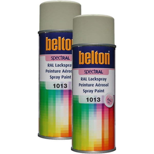 photo-2 bombes de peinture Belton Spectral RAL1013 blanc perle 400ml