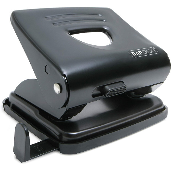photo-Perforateur - 2 trous - Métal - Noir - Capacité 25 feuilles - Rapesco