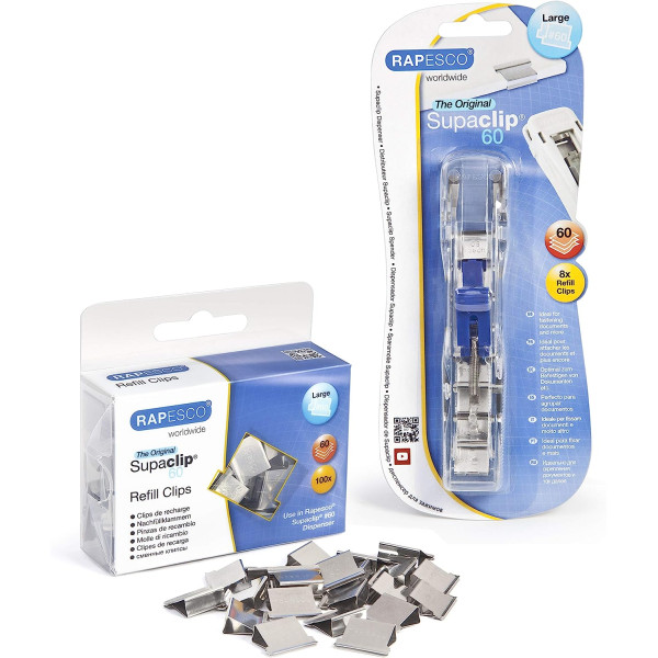 photo-Distributeur de pinces à clip - Reliure pour documents - Inclus 100 pinces - Rapesco