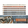 Crayons à l'huile - Esquisse gras - Cretacolor - Oil Pencils Pocket Set - Boîte de 6 pièces