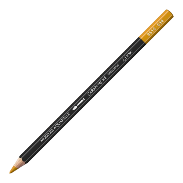 photo-Crayon de couleur - Aquarelle - Ocre jaune - Caran d'Ache - Museum Aquarelle