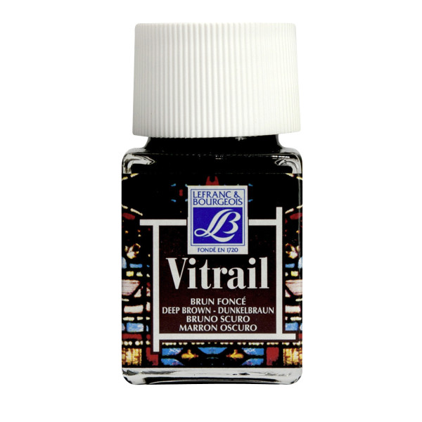 photo-Peinture vitrail - Lefranc Bourgeois - Brun foncé - Flacon de 50ml
