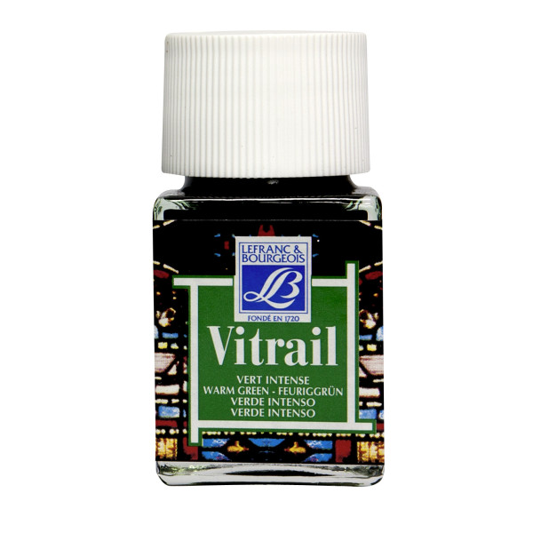 photo-Peinture vitrail - Lefranc Bourgeois - Vert intense - Flacon de 50ml