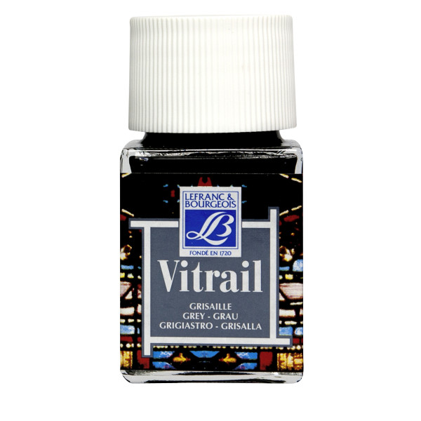 photo-Peinture vitrail - Lefranc Bourgeois - Grisaille - Flacon de 50ml