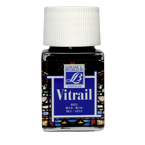 photo-Peinture vitrail - Lefranc Bourgeois - Bleu - Flacon de 50ml
