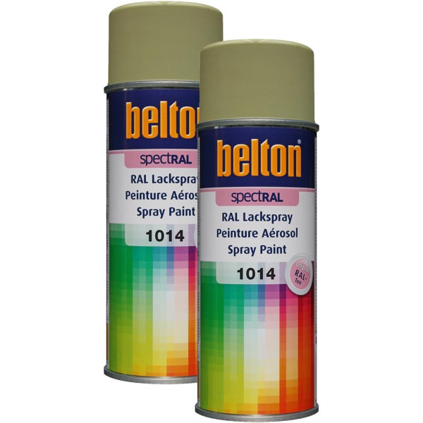 photo-Lot de 2 bombes de peinture Belton Spectral RAL1014 Ivoire 400ml