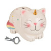 photo-Tirelire - Chat - Licorne - Avec serrure - Céramique - 17x12 cm