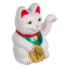 Statue - Chat porte bonheur - Blanc - Maneki-neko - 20 cm