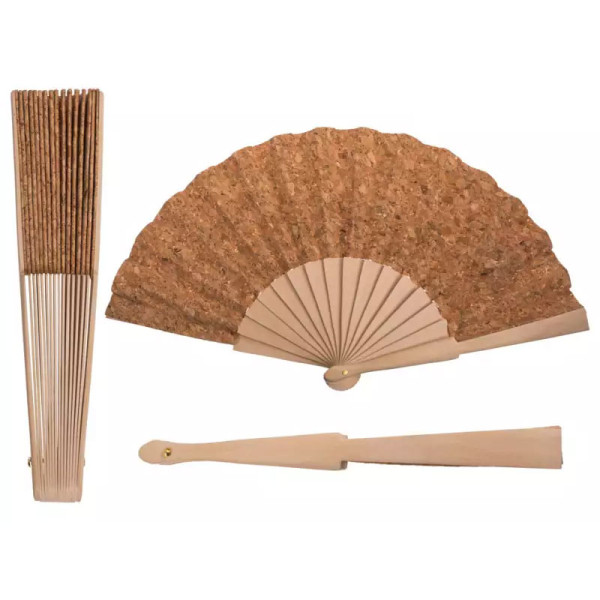 photo-Eventail - Bois - Liège - Pliable - Accessoire déco et mode
