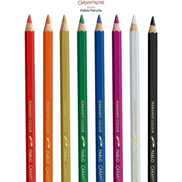 Crayons de couleur - Beaux-arts - Caran d'Ache - Pablo - Boîte de 18 couleurs