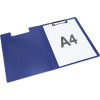 Porte-blocs - A4 - Avec rabats - Bleu - Clip métal - Lot de 4 - Rapesco