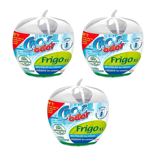 PHOTO-Désodorisant pour frigo - Sans odeur - Grand format XL - Croc Odor - Lot de 3 pièces