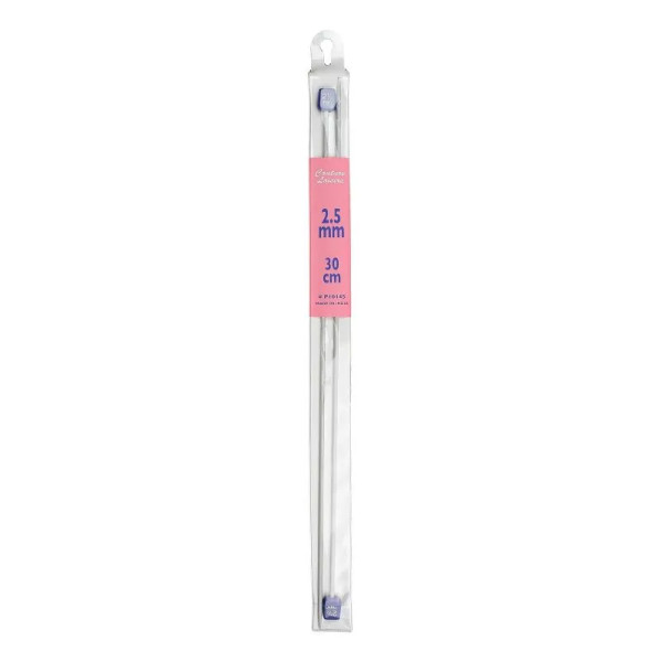 photo-Aiguille à tricoter - 30 cm - Métal - 2,5mm