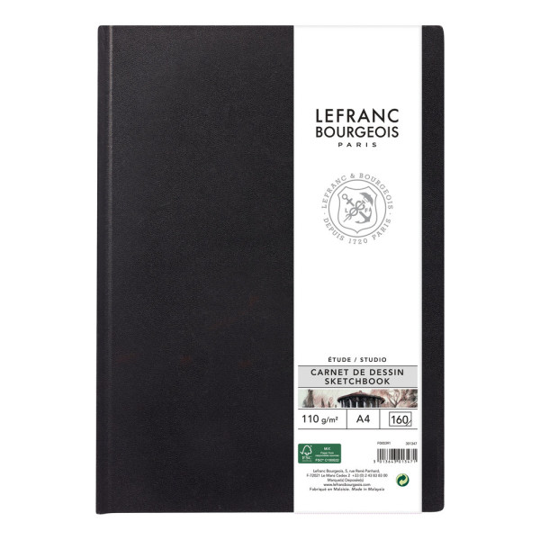 photo-Carnet à dessin - A4 - 80 pages - Papier 110g - Blanc - Lefranc Bourgeois