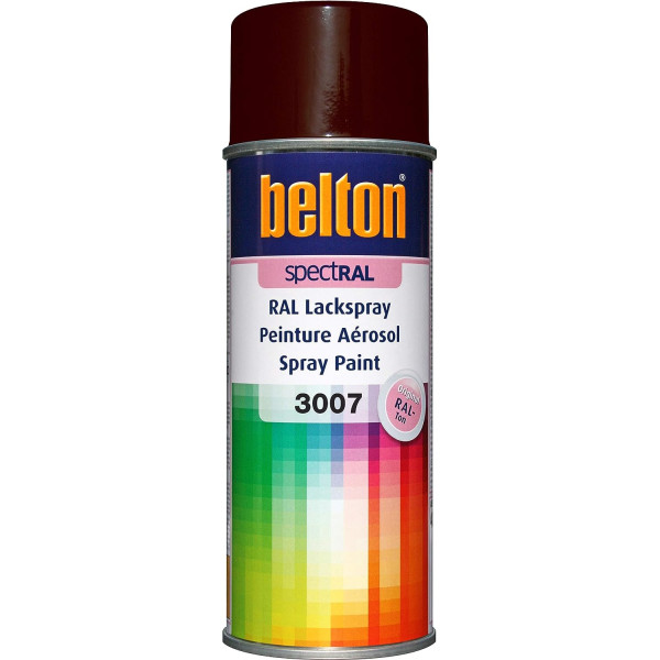 photo-Bombe de peinture Belton Spectral RAL3007 rouge noir 400ml
