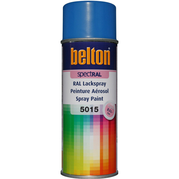photo-Bombe de peinture Belton Spectral RAL5015 Bleu ciel satiné 400ml
