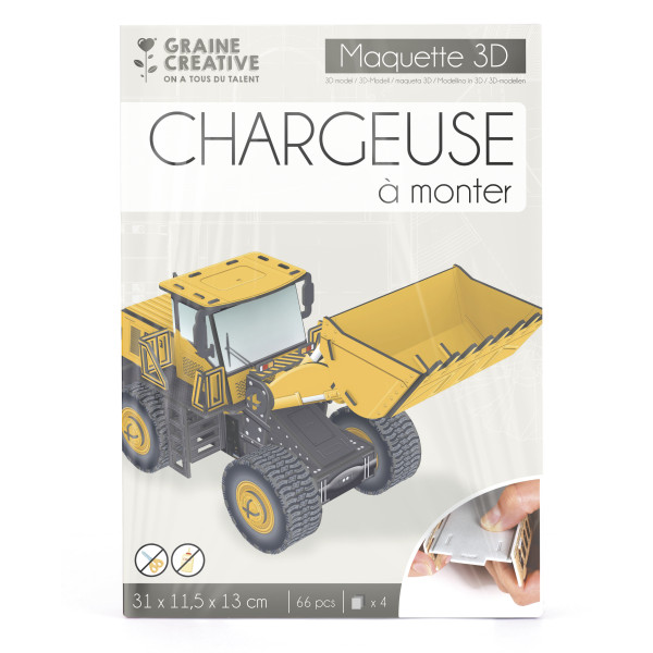photo-Maquette - Puzzle - 3D - Tracteur chargeuse - 66 pièces - Dès 8 ans