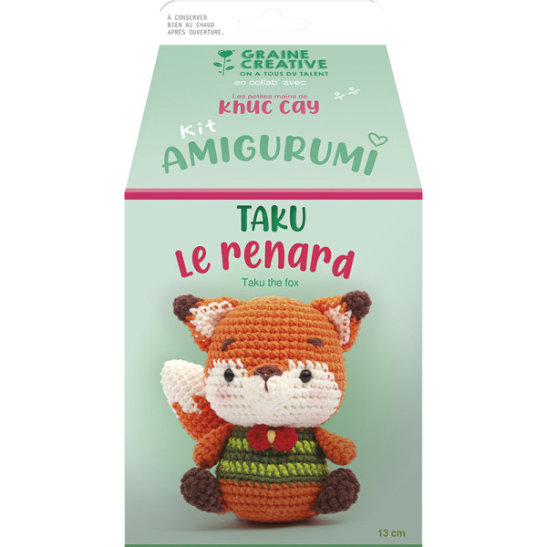 photo-Kit créatif - Crée un amigurumi en crochet - Renard - Accessoires inclus