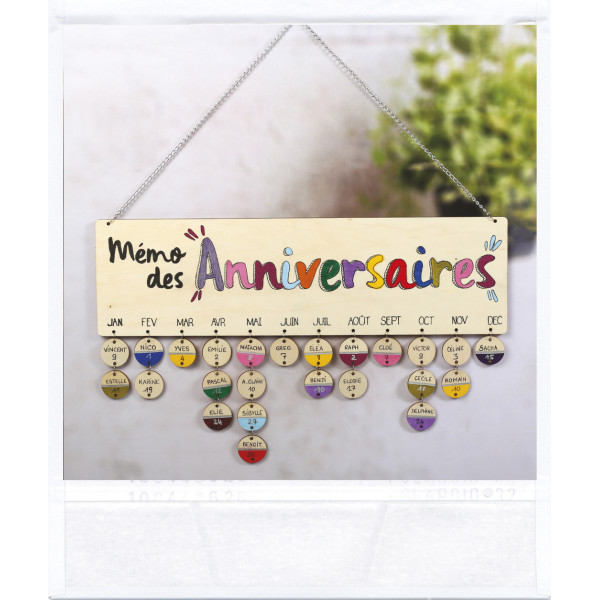 Calendrier des anniversaires - A personnaliser - En bois - Graine créative