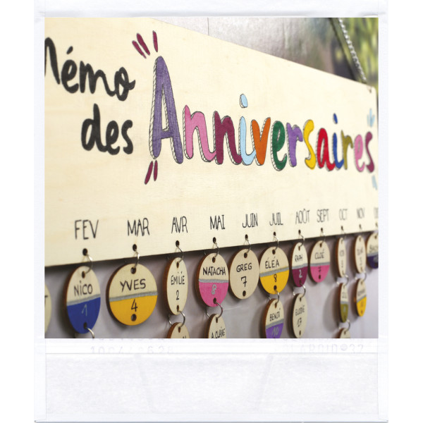 Calendrier des anniversaires - A personnaliser - En bois - Graine créative