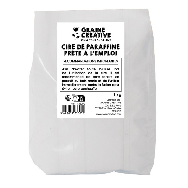 photo-Cire de paraffine - Pour fabriquer des bougies - Prête à l'emploi - Sachet 1kg