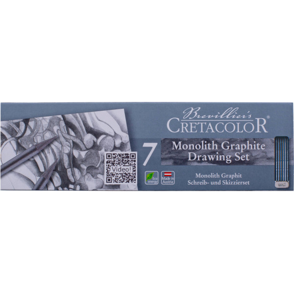 photo-Crayons de dessin - Cretacolor - Monolith Graphite - Boîte de 7 pièces