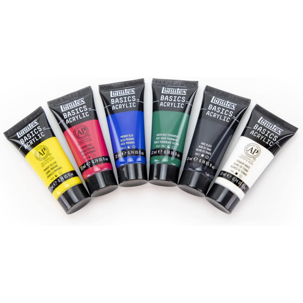 Tubes de peinture acrylique - Liquitex - Basics Acrylic - 6 couleurs - 22ml