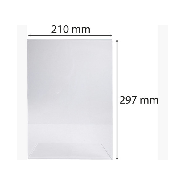 Porte-visuel - Présentoir - A4 - Incliné - Transparent - Pour photo, menu, document