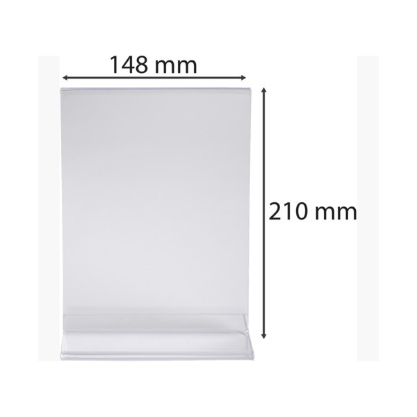 Porte-visuel - Présentoir - A5 - Droit - Transparent - Pour photo, menu, document