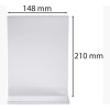 Porte-visuel - Présentoir - A5 - Droit - Transparent - Pour photo, menu, document