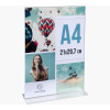 Porte-visuel - Présentoir - A4 - Droit - Transparent - Pour photo, menu, document