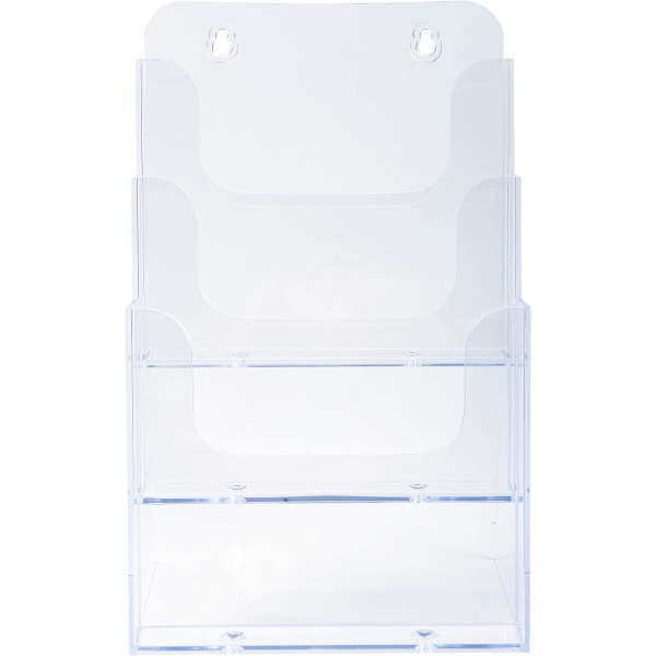 Distributeur - Présentoir - Prospectus - A5 - 3 compartiments - Transparent