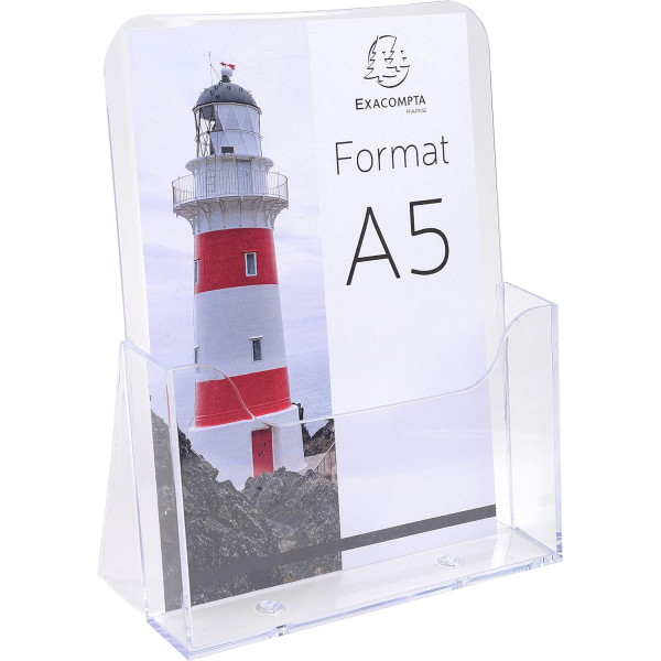 photo-Distributeur - Présentoir - Prospectus - A5 - 1 compartiment - Transparent