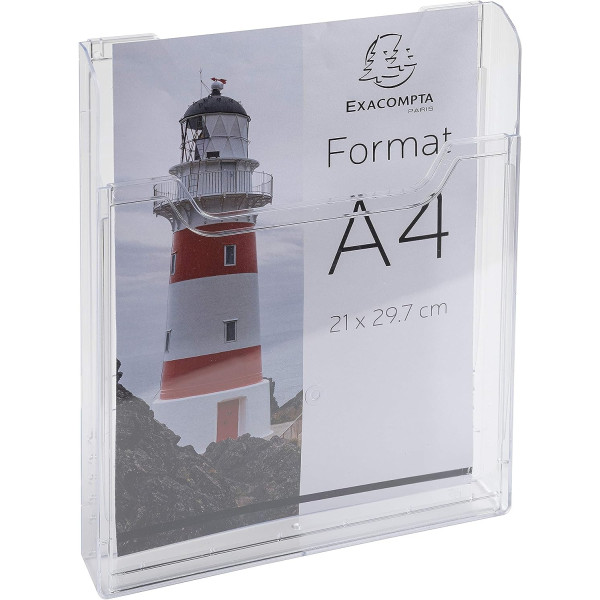photo-Distributeur - Présentoir - Prospectus - A4 - 2 compartiments - A fixer - Transparent