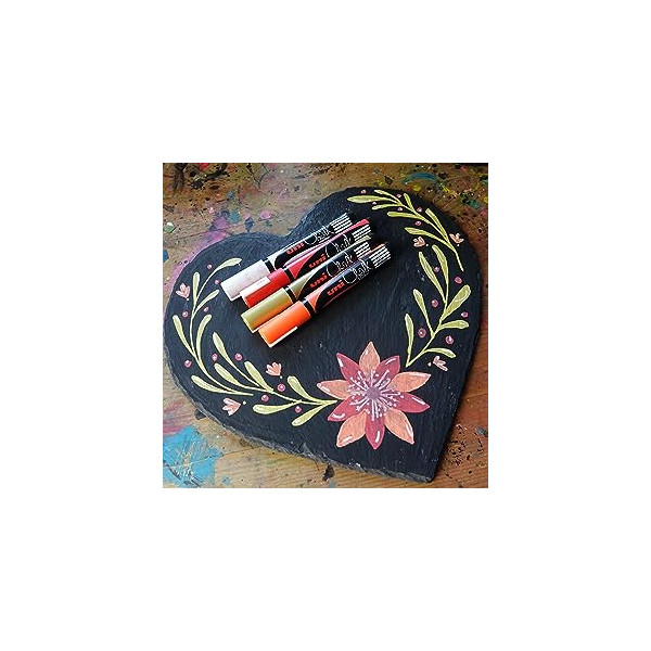 4 marqueurs - Craie - Effaçable - Pointe moyenne - Chalk - Uni-Ball - 4 couleurs